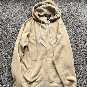 brown zip-up